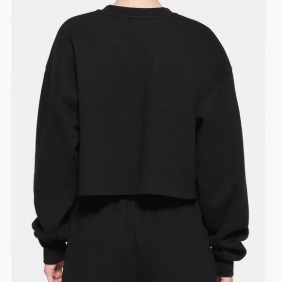 SKIMS Cotton Fleece Cropped CrewneckOnyxSize M